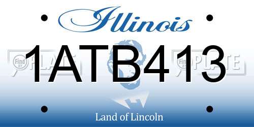 1ATB413 Illinois License Plate