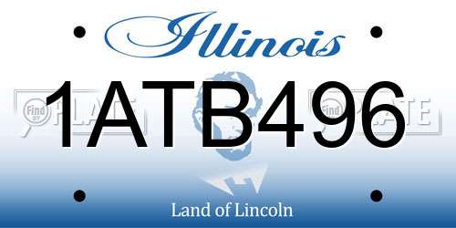 1ATB496 Illinois License Plate