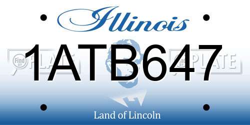1ATB647 Illinois License Plate