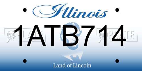 1ATB714 Illinois License Plate