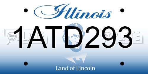 1ATD293 Illinois License Plate