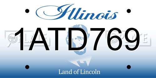 1ATD769 Illinois License Plate