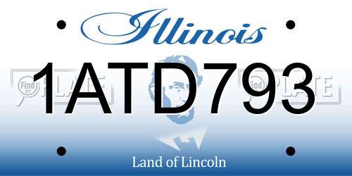 1ATD793 Illinois License Plate