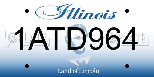 1ATD964 Illinois License Plate