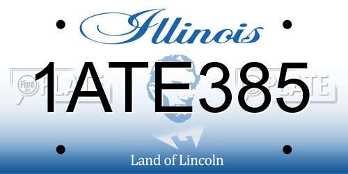1ATE385 Illinois License Plate