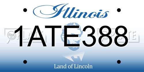 1ATE388 Illinois License Plate