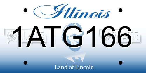 1ATG166 Illinois License Plate