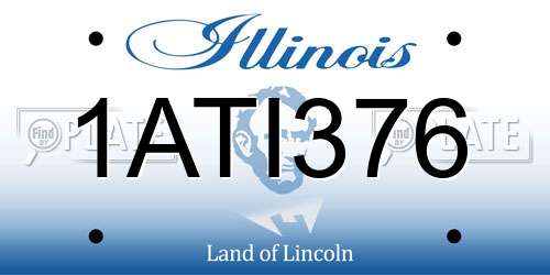 1ATI376 Illinois License Plate