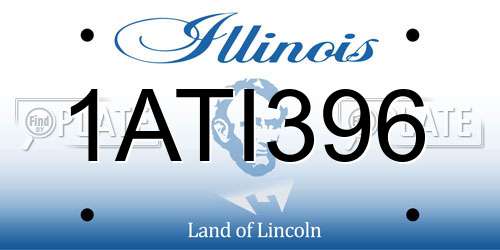 1ATI396 Illinois License Plate