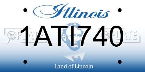 1ATI740 Illinois License Plate