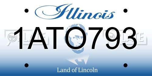 1ATO793 Illinois License Plate