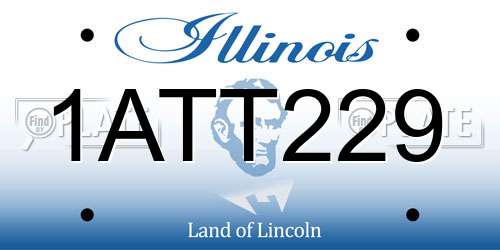 1ATT229 Illinois License Plate