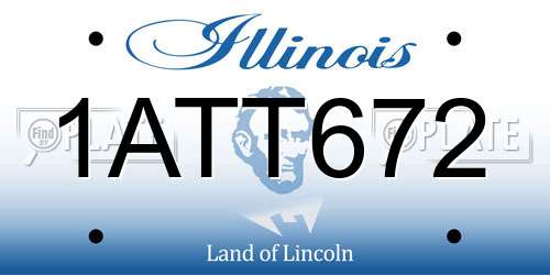 1ATT672 Illinois License Plate