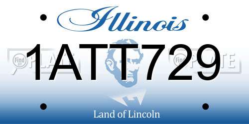 1ATT729 Illinois License Plate
