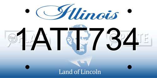 1ATT734 Illinois License Plate