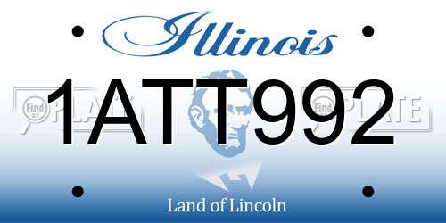 1ATT992 Illinois License Plate