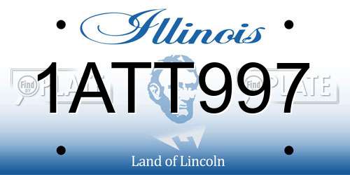 1ATT997 Illinois License Plate