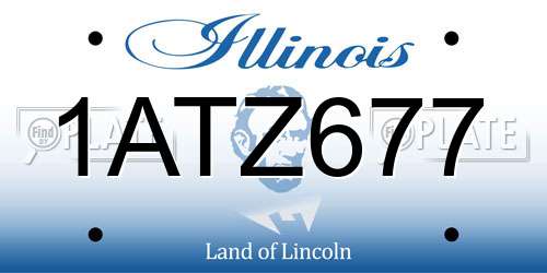 1ATZ677 Illinois License Plate