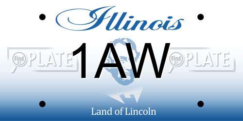 1AW Illinois License Plate