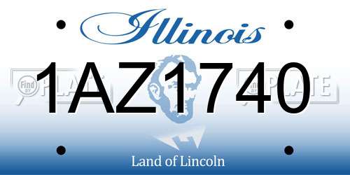 1AZ1740 Illinois License Plate