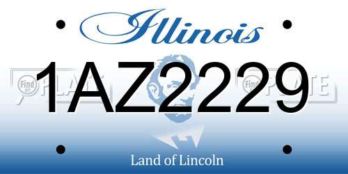 1AZ2229 Illinois License Plate