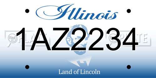 1AZ2234 Illinois License Plate