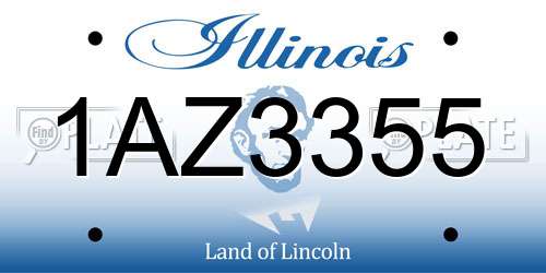 1AZ3355 Illinois License Plate