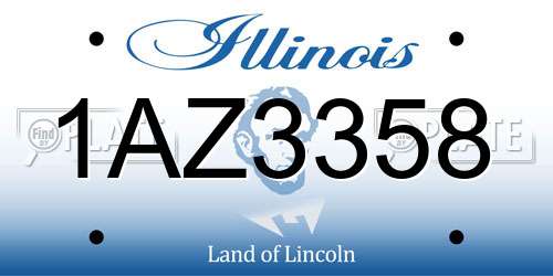 1AZ3358 Illinois License Plate
