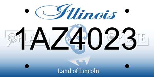 1AZ4023 Illinois License Plate