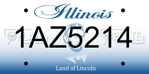 1AZ5214 Illinois License Plate