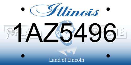 1AZ5496 Illinois License Plate