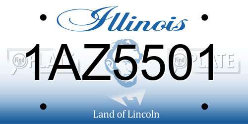 1AZ5501 Illinois License Plate