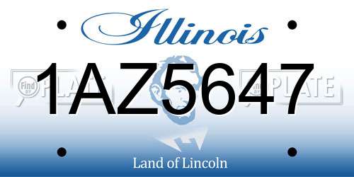 1AZ5647 Illinois License Plate