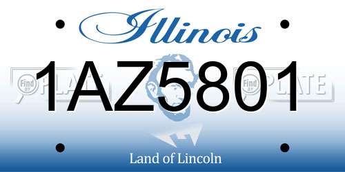 1AZ5801 Illinois License Plate