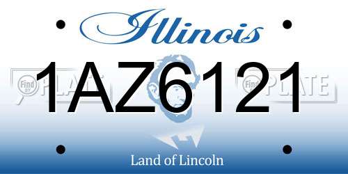 1AZ6121 Illinois License Plate