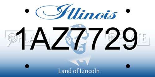 1AZ7729 Illinois License Plate
