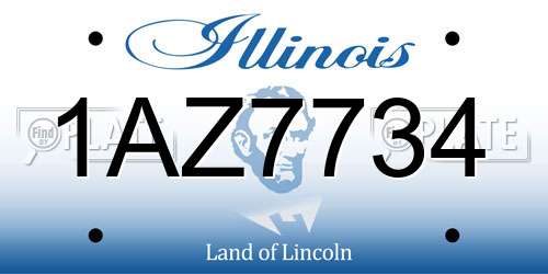 1AZ7734 Illinois License Plate