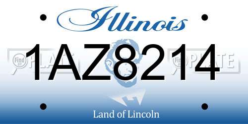 1AZ8214 Illinois License Plate
