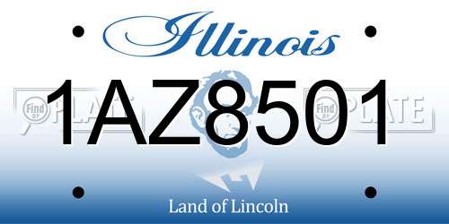1AZ8501 Illinois License Plate