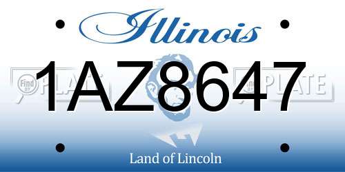 1AZ8647 Illinois License Plate