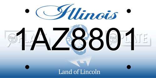 1AZ8801 Illinois License Plate