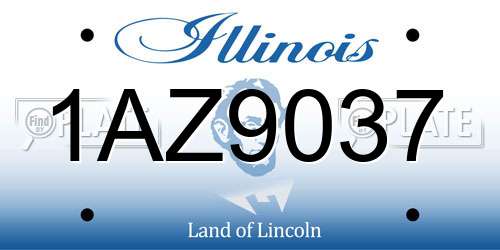 1AZ9037 Illinois License Plate