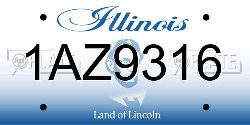 1AZ9316 Illinois License Plate