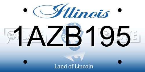 1AZB195 Illinois License Plate