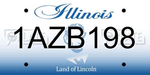 1AZB198 Illinois License Plate