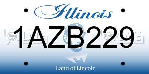 1AZB229 Illinois License Plate