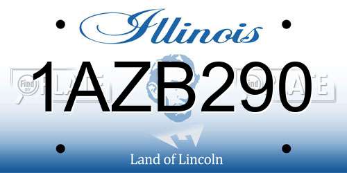 1AZB290 Illinois License Plate