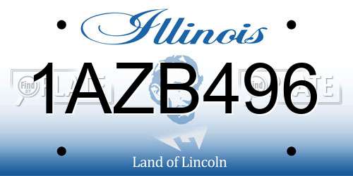1AZB496 Illinois License Plate