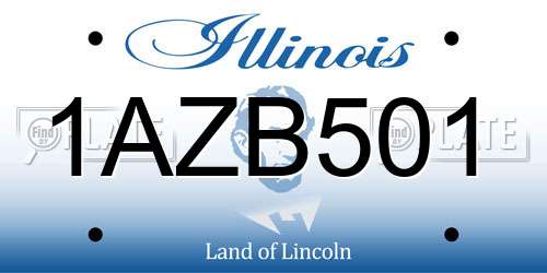 1AZB501 Illinois License Plate