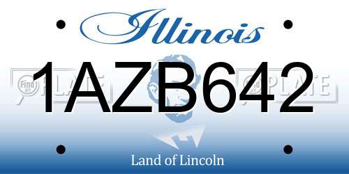 1AZB642 Illinois License Plate